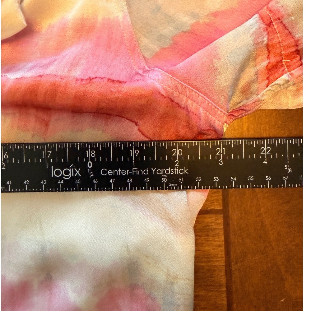 Rails Maui Coral Waves Shirt Womens Medium Pink Rayon Viscose Tie Dye Stripe - Picture 6 of 7
